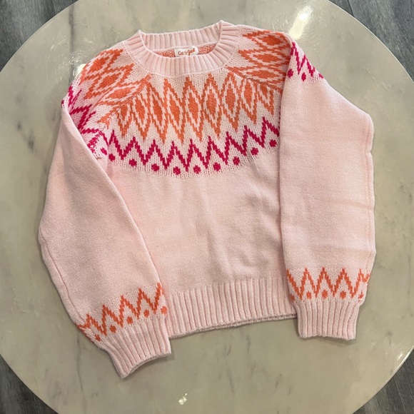 Cat & Jack Other - Cat & Jack, Girls, Pink, Long Sleeve, Fair Isle, Sweater, Top.